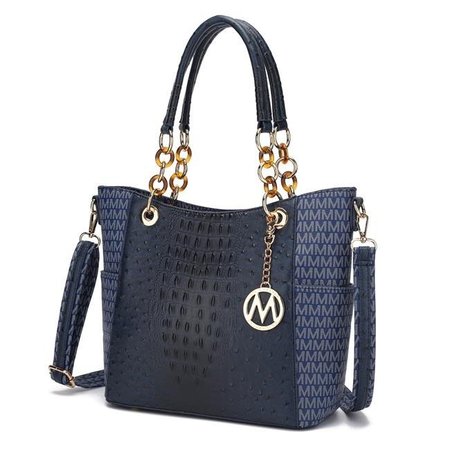 MKF COLLECTION BY MIA K. MKF Collection by Mia K. MKF-UM5518NV Miriam Signature Tote Bag; Navy MKF-UM5518NV